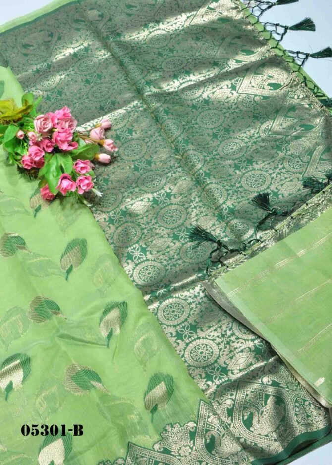 Deepika-05301-B Light Green Color Beautiful Fancy Cotton  Saree CM1201529 (RR1E)