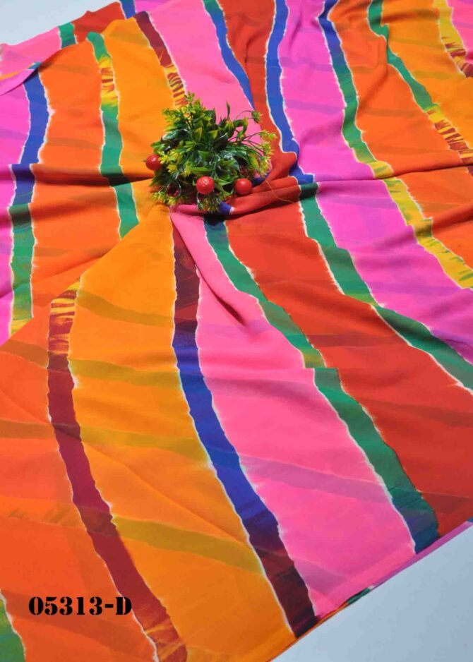 Meena -05313-D Multi Color Vibrant Rangoli Soft Georgette Saree CM1222168 (LR10E)