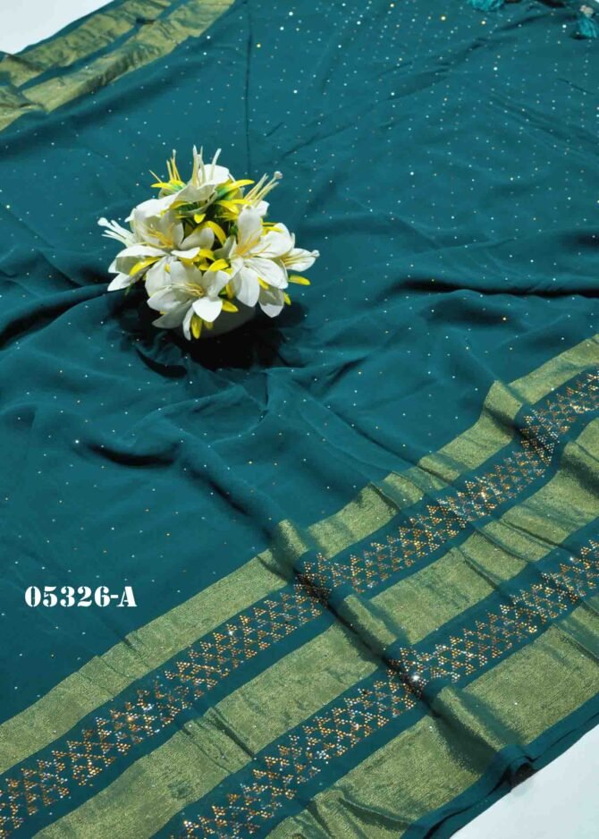 Shreya -05326-A  Oxford Green Color Beautiful Georgette Saree CM1210246 (RR6B)