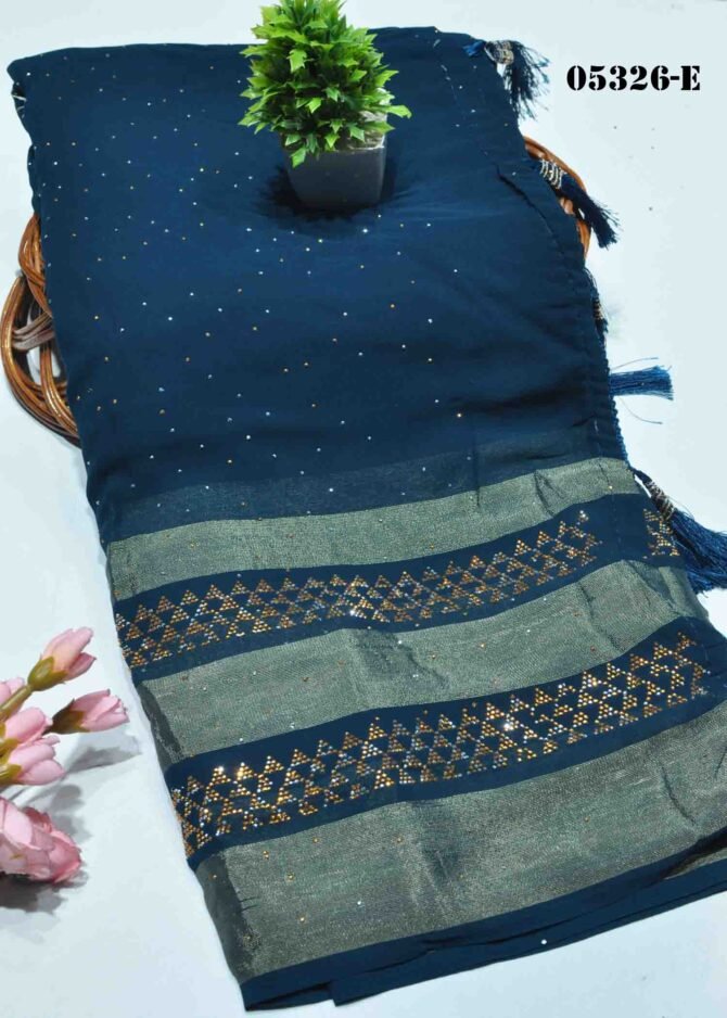 Shreya -05326-E Space Blue Color Beautiful Georgette Saree CM1210246 (RR6B)
