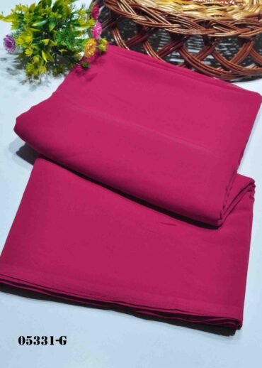 Narmatha -05331-G Cherry Red Color Plain Georgette Saree CM1154934  (RR7B)