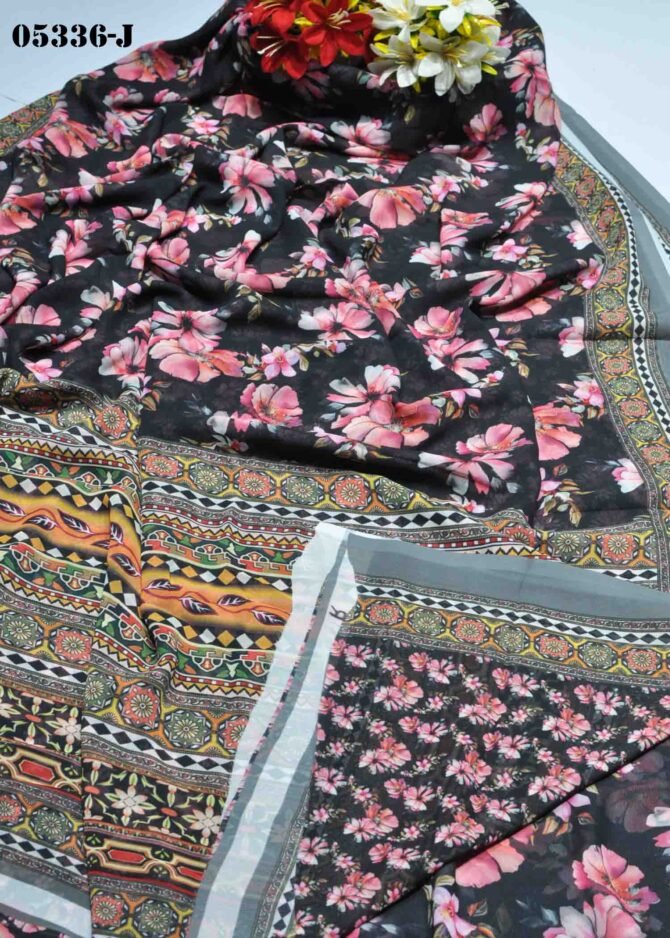Shafrina -05336-J Black Color Digital Printed Soft Georgette Saree CM1197897 (RR8E)