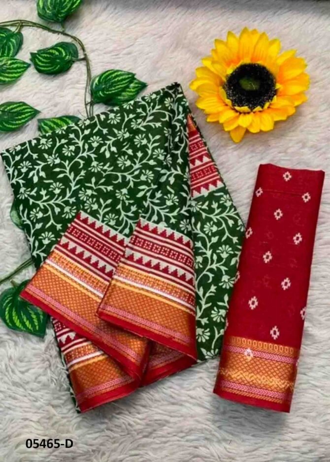 Sunflower - 05465-D Green Color Malai Cotton Saree CM1199565 (LR4D)