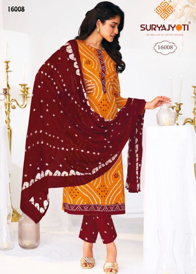 Suryajyoti Bandhani Special Vol-16 - 16008   Mango Orange Color Cotton Salwar Material CM1208902 (RR1D)