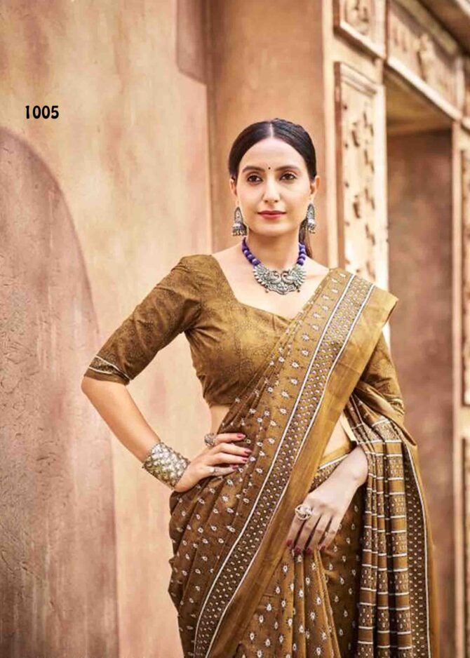 Vamika - 1005  Light Ele Brown Color Summer Special Pure Cotton Saree CM1198730 (RR3C)