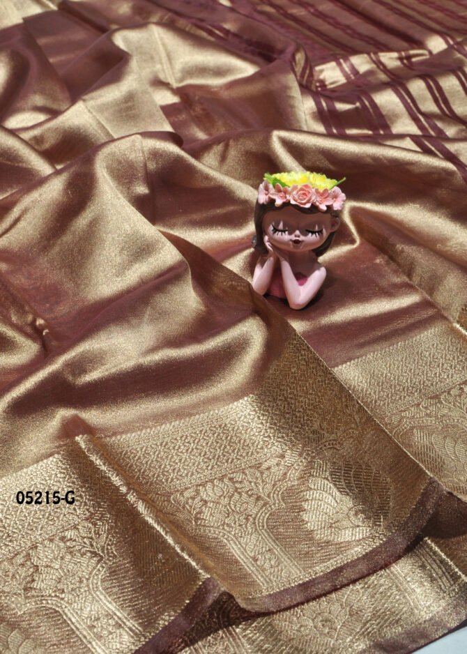 Yuvashinee - 05215-G  WarmSeinnaRed Color Simply Tissue Saree CM1224953 (LR12D)