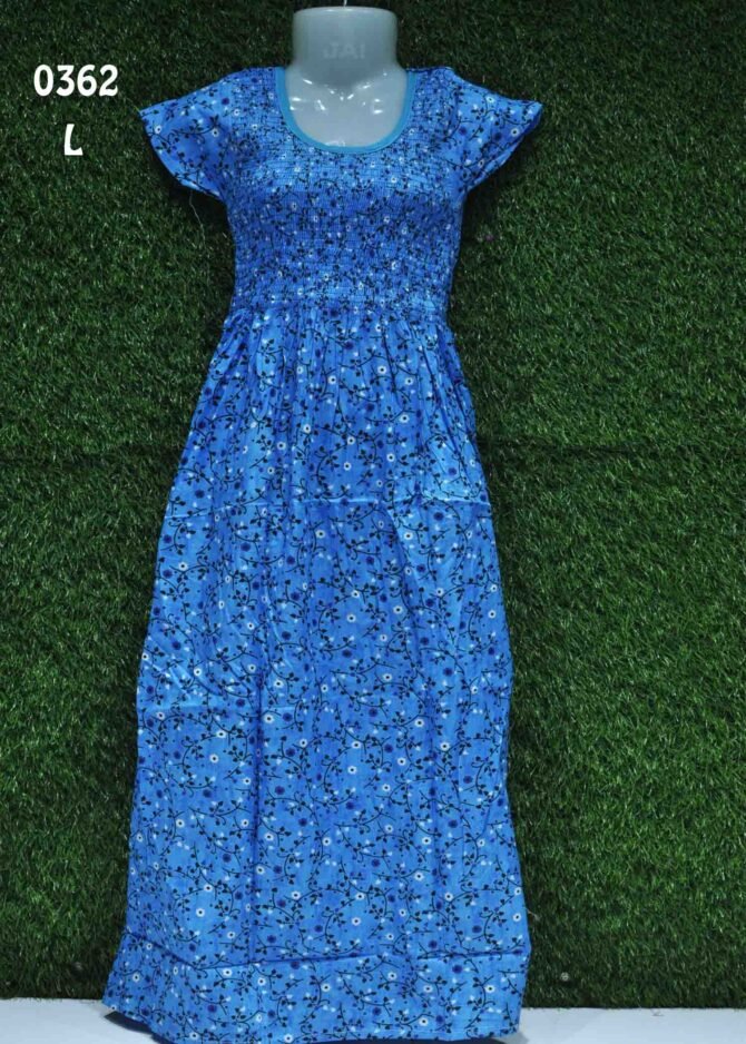 Shanaya -0362 [L]  Blue Color Cotton Readymade Maxi Nighty CM1238703 (LR23B)