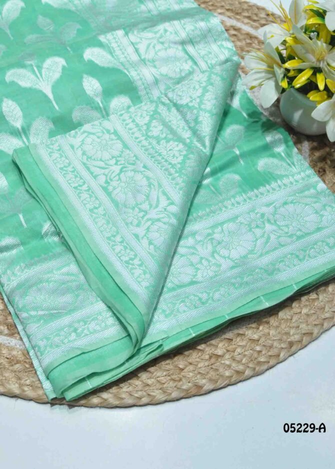 Janushini - 05229-A  Mint Green Color Traditional Wear Banarasi Saree CM1210192 [RR1B]