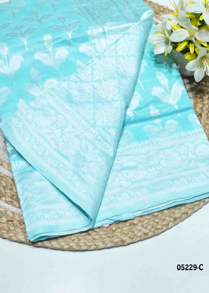 Janushini - 05229-C  Celeste Sky Blue Color Traditional Wear Banarasi Saree CM1210192 [RR1B]