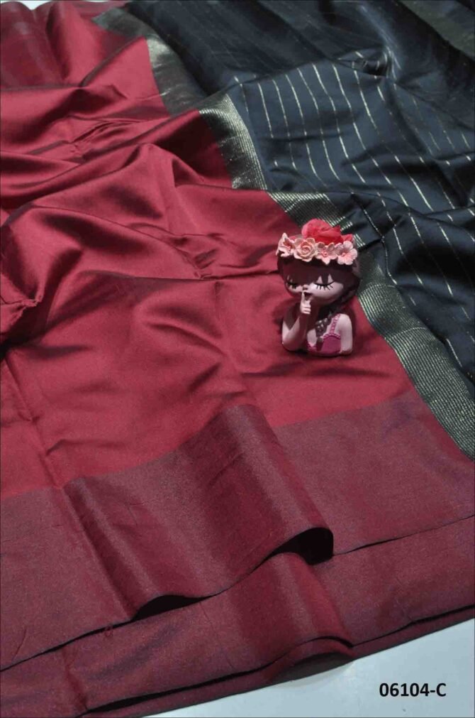 Karishma - 06104-C  Maroon Color Rich Look Mixed Cotton Saree CM1229168 (RR7D)