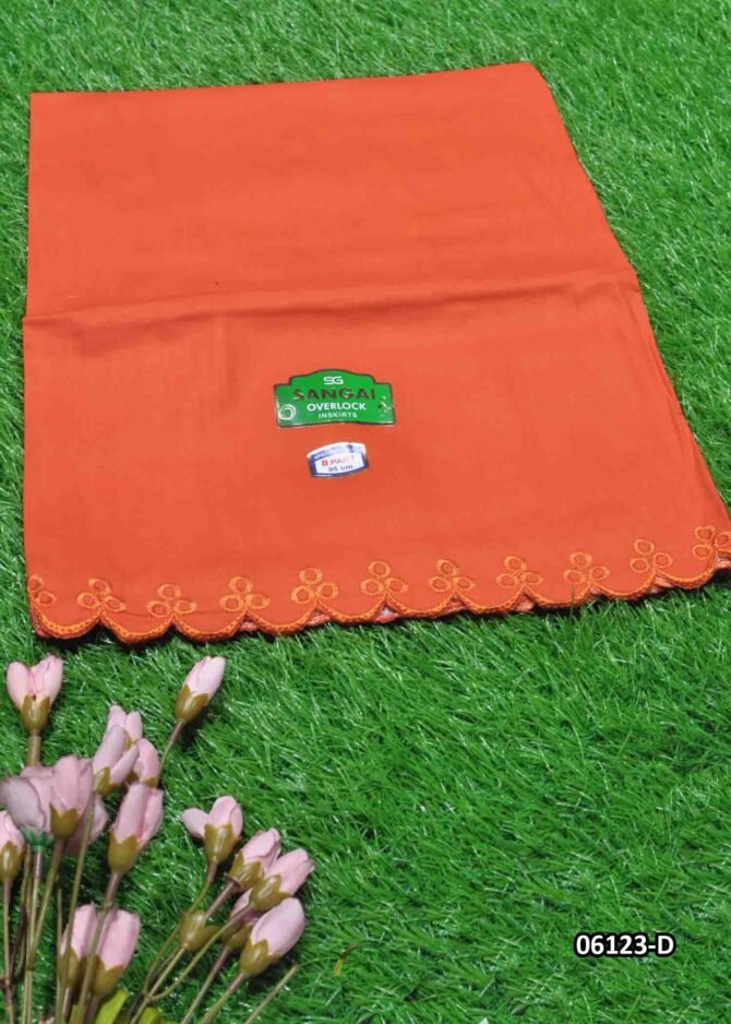 Amirdha -06123-D Orange Color 8Part Cotton**Sangai Brand** INSKIRT / PETTICOAT CM1239301 (LR3B)