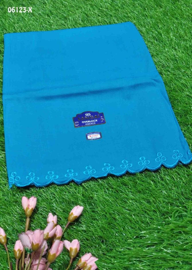 Anitha -06123-X Sky Blue Color 8Part Cotton**Sangai Brand** INSKIRT / PETTICOAT CM1239301 (LR3B)