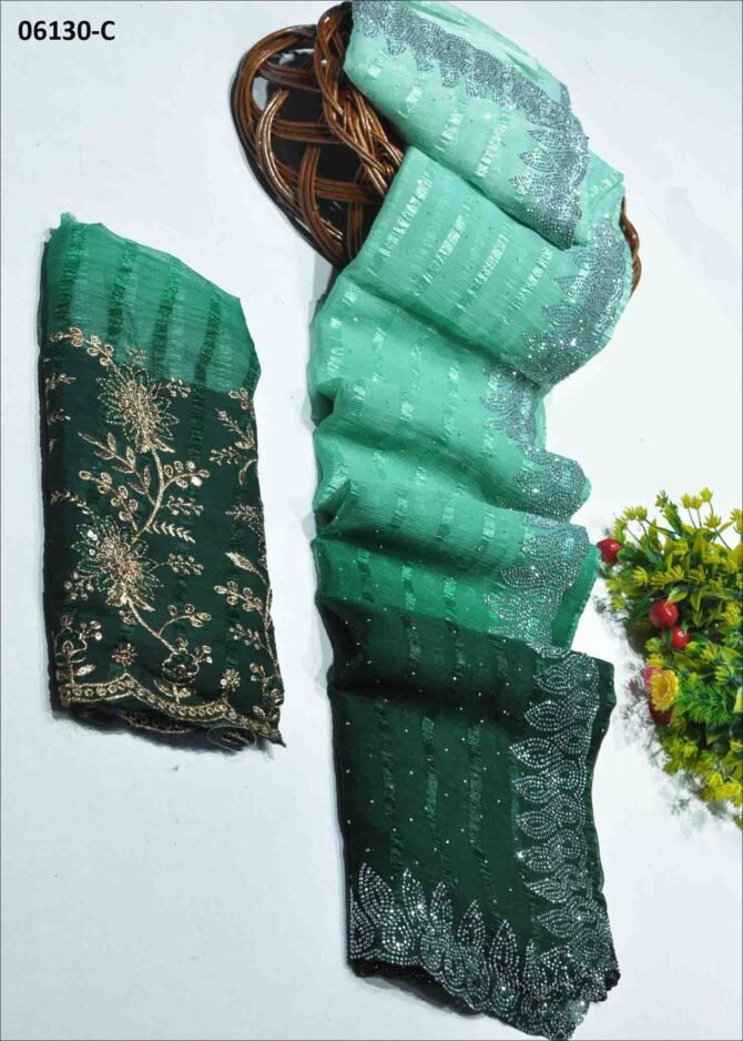 Gowshi - 06130-C  Multi Color Elagant Soft Chiffon Saree CM1234246 [LR2D]