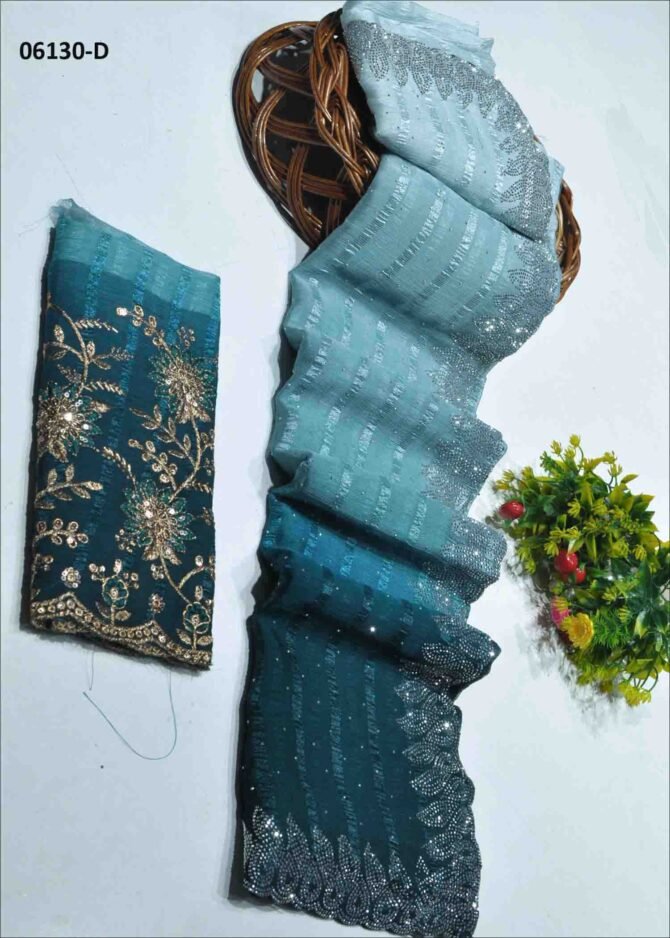 Gowshi - 06130-D  Multi Color Elagant Soft Chiffon Saree CM1234246 [LR2D]