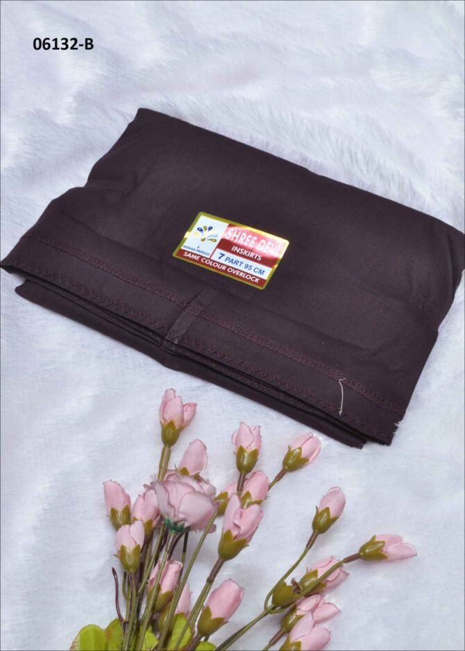 Nivya - 06132-B  Dark Brown Color 7Part Cotton**Shree Devi Brand** INSKIRT / PETTICOAT CM1231263 (LR2D)