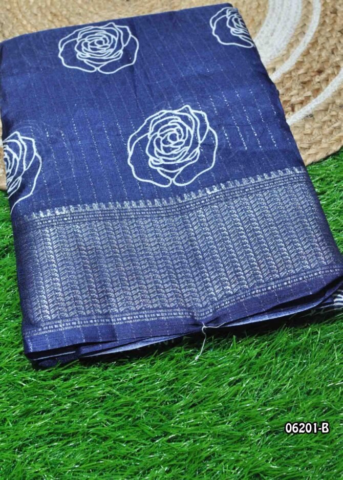 Roja - 06201-B   Navy Blue Color Dola Silk Saree CM1224751 (RR1C)