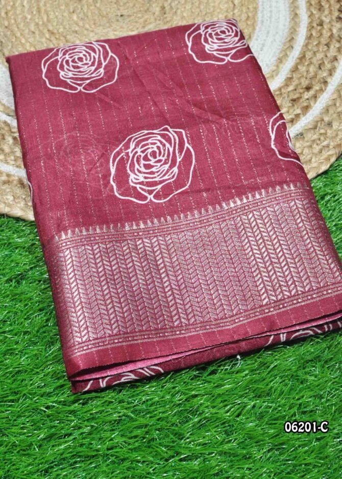 Roja - 06201-C   Cherry Red Color Dola Silk Saree CM1224751 (RR1C)