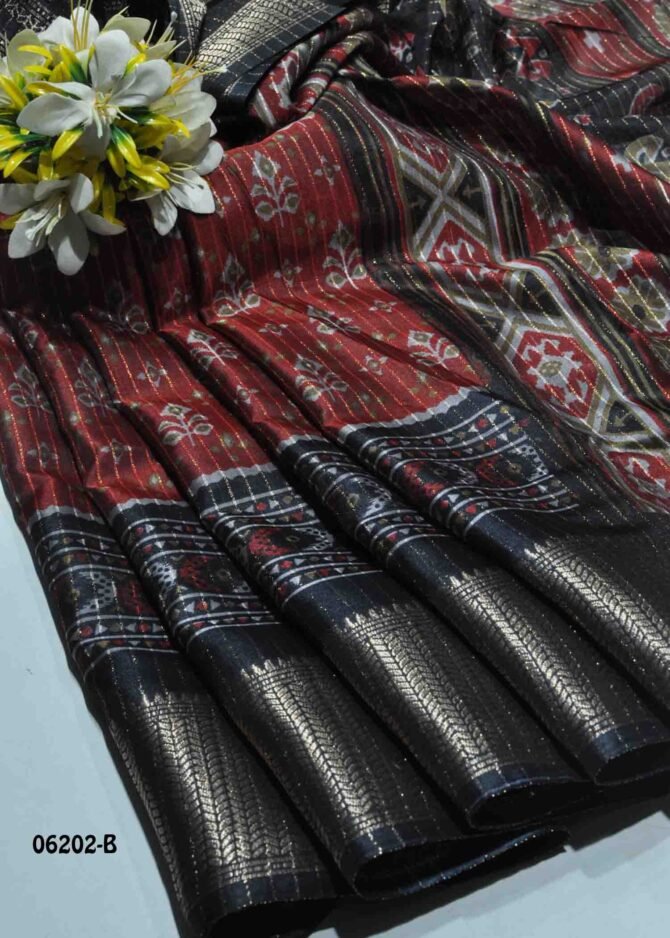 Sunflower - 06202-B   Red Color Dola Silk Saree CM1216665 (RR1C)