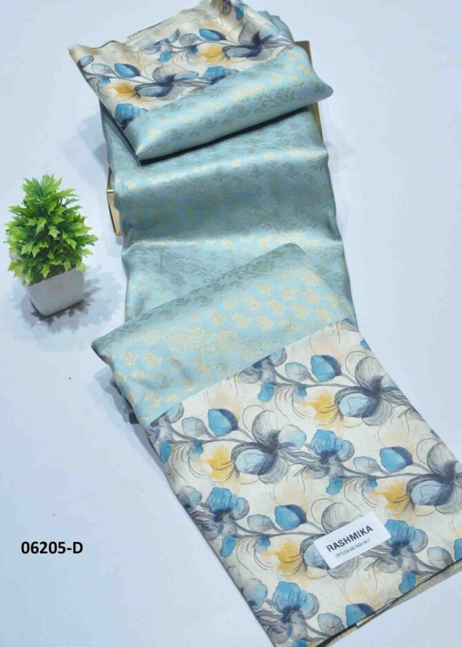 Raashmika - 06205-D  Powder Blue Color Traditional Look Softy Digital Saree CM1225614 (RR1B)