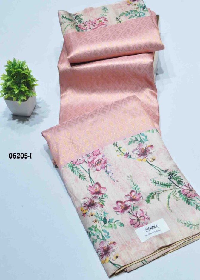 Raashmika - 06205-I  Salmon Pink Color Traditional Look Softy Digital Saree CM1225614 (RR1B)