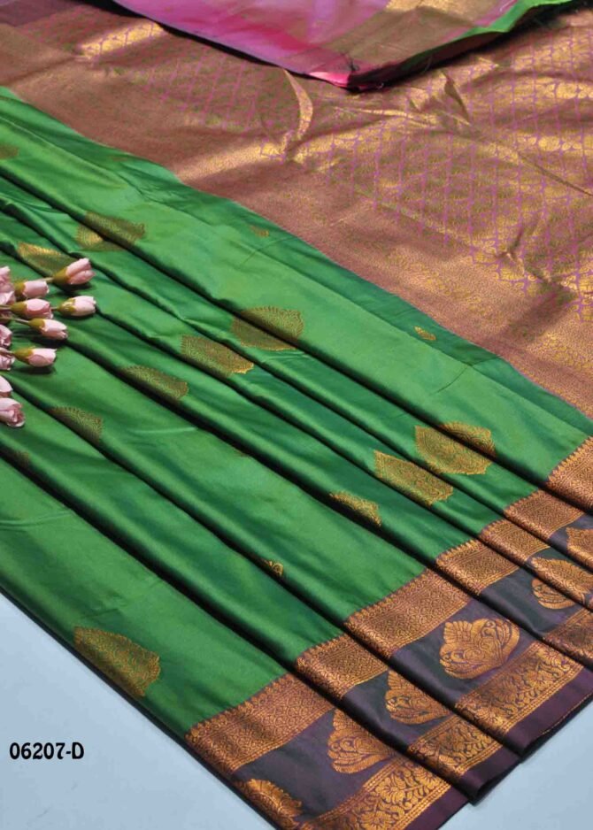 Dhivashini - 06207-D  Broccoli Green Color Traditional Wear Lichi Silk Saree CM1224372 [RR1D]