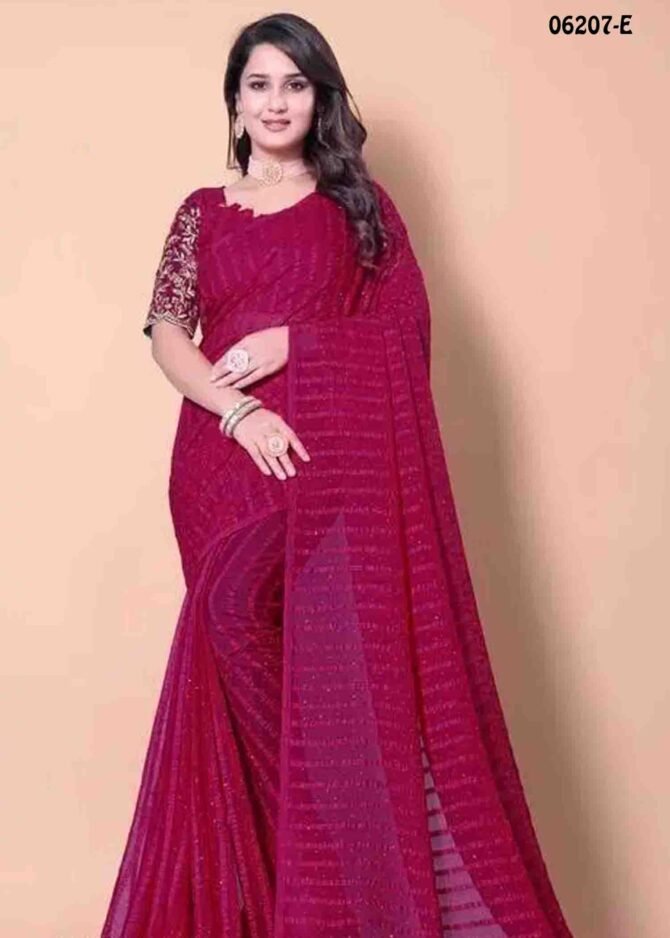 Dihiksha - 06207-E  Pink Color Elagant Soft Chiffon Saree CM1234293 [LR1C]