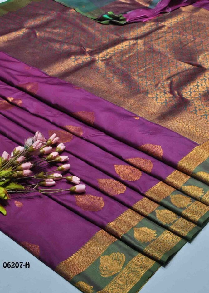 Dhivashini - 06207-H  Purple Color Traditional Wear Lichi Silk Saree CM1224372 [RR1D]