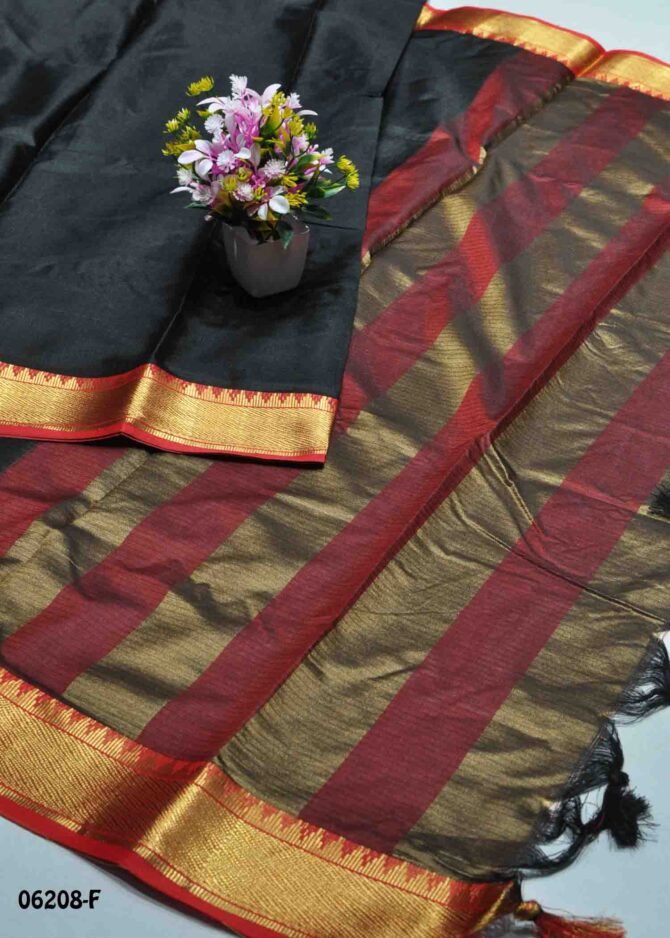 Aarthy - 06208-F   Black  Color Trendy Jute Cotton Saree CM1226530 (RR1D)