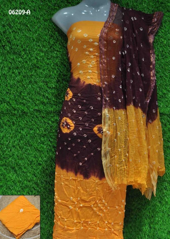 Ashinya - 06209-A   Yellow with Maroon Color Cotton Salwar Material CM1229074 (LR1C)