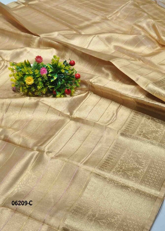 Saathvika - 06209-C   Tan Color Simply Tissue Saree CM1224959 (RR1C)