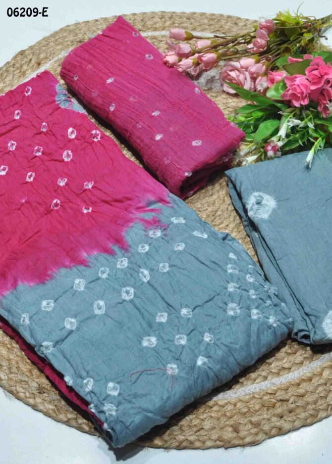 Ashinya - 06209-E   Pink with Grey Color Cotton Salwar Material CM1229074 (LR1C)