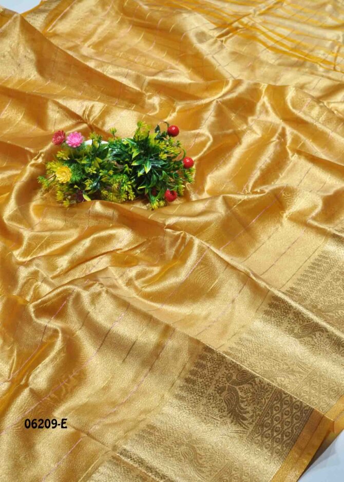 Saathvika - 06209-E   Yellow Color Simply Tissue Saree CM1224959 (RR1C)