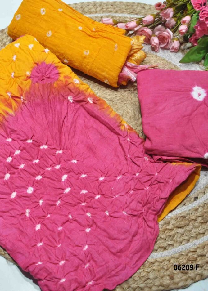 Ashinya - 06209-F   Yellow with Pink Color Cotton Salwar Material CM1229074 (LR1C)