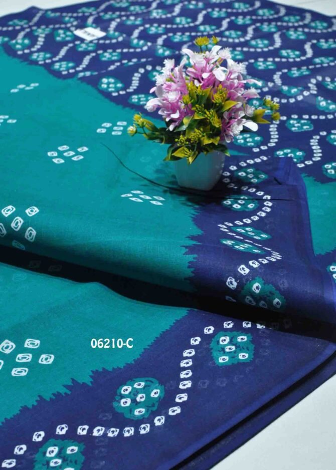 Rishmitha - 06210-C   PineGreen Color Summer Special Voyal Cotton Saree CM1226904 (RR1C)