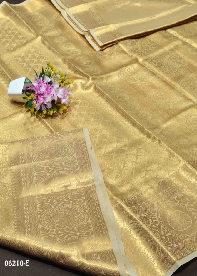 Nijaarisha - 06210-E   Gold Color Wonderful Traditional Wear Semi-Pattu Saree CM1231361 (LR1C)