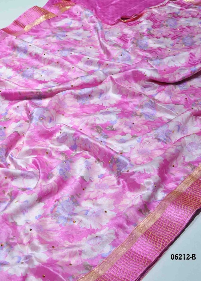 Deeksha - 06212-B   Pink Color Elegant Look Floral Design Moss Chiffon Saree CM1184115 [LR1D]