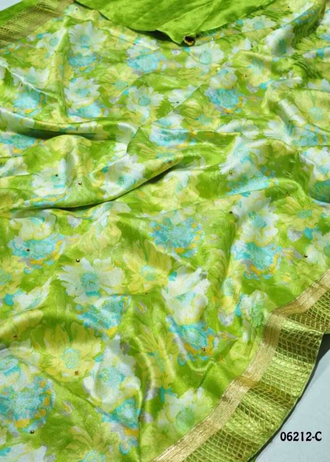 Deeksha - 06212-C   Cactus Green Color Elegant Look Floral Design Moss Chiffon Saree CM1184115 [LR1D]