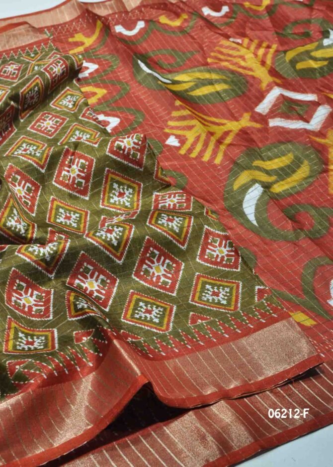 Malarvizhi - 06212-F   Olive Green Color Beautiful Look Synthetic Cotton Saree CM1216664 (RR1E)