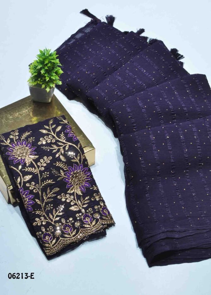 Lithvika - 06213-E  Jamun Color Chiffon Saree CM1209479 (RR1E)