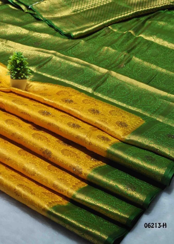 Nyanathika - 06213-H   Honey Yellow Color Taditional Look Raw Silk Saree CM1227676 (LR1D)
