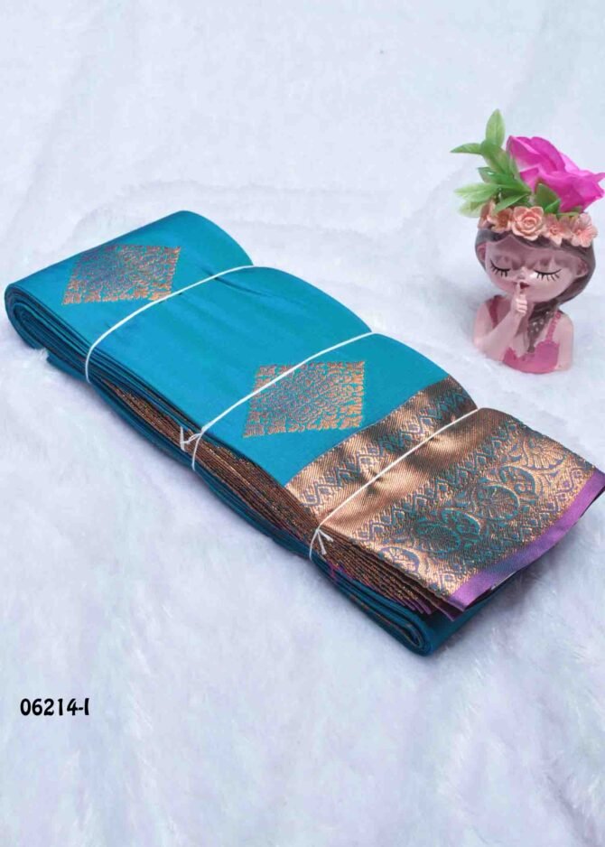Vandana - 06214-I   Peacock Blue Color Wonderful Traditional Wear Semi-Pattu Saree CM1234428 (LR1E)