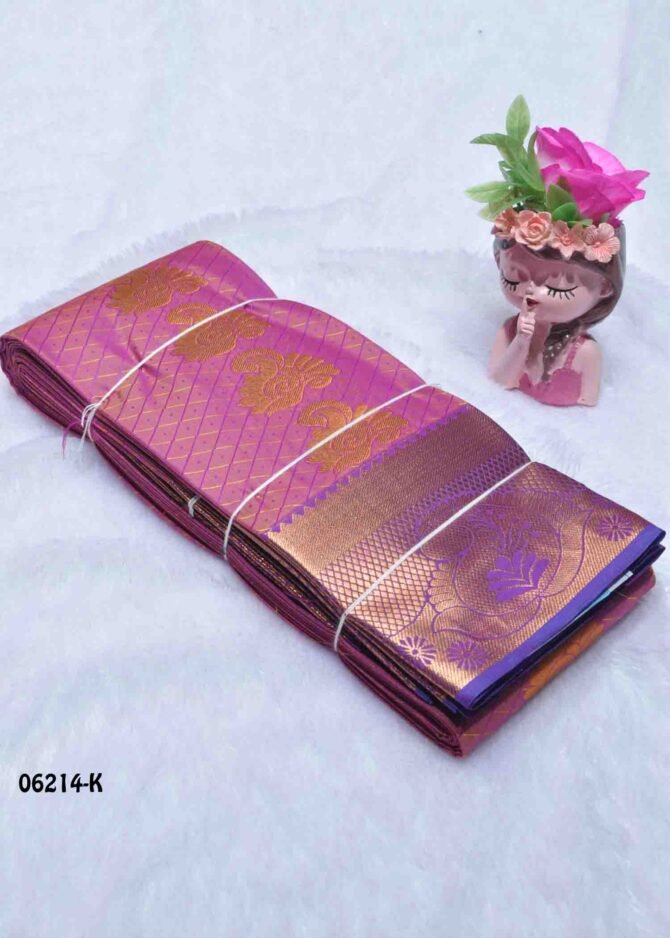Vandana - 06214-K   Flamingo Pink Color Wonderful Traditional Wear Semi-Pattu Saree CM1234428 (LR1E)
