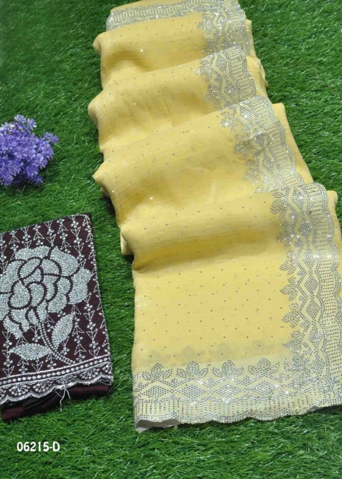 Haritha - 06215-D   Vanilla Yellow Color Beautiful Jimmy Choo Saree CM1226422 (RR1E)