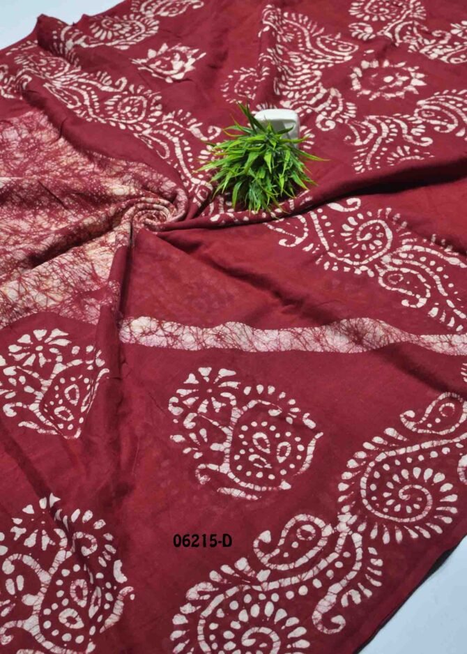 Yashwitha - 06215-D  Burgundy Red Color Pure Cotton Saree CM1233219 [LR1B]