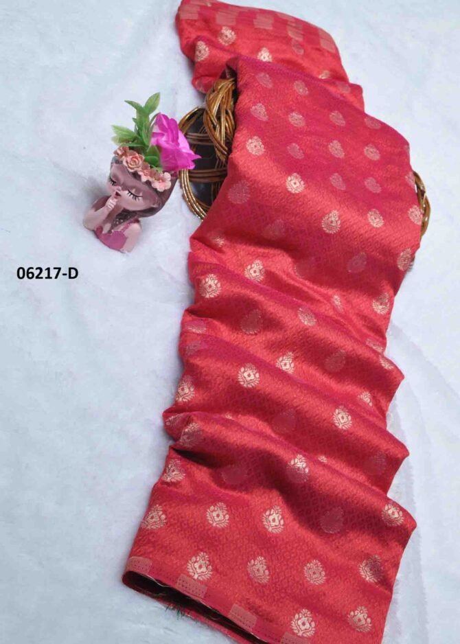 Dhanasri - 06217-D   Sangria Red Color Elegant Look Embose Cotton Saree CM1232970 [LR1D]