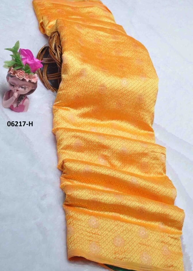 Dhanasri - 06217-H  Daisy Yellow Color Elegant Look Embose Cotton Saree CM1232970 [LR1D]