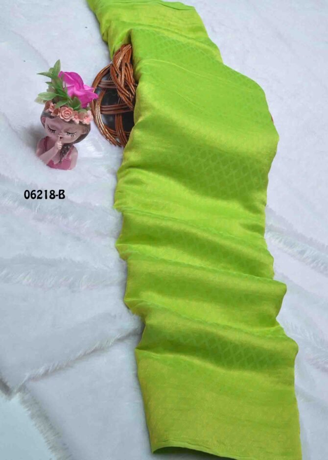 Sowmiya - 06218-B   PistachioGreen Color Elegant Look Embose Cotton Saree CM1232970 [LR1E]