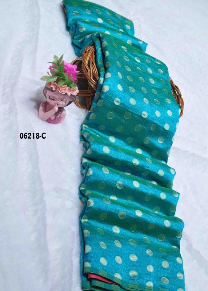 Sowmiya - 06218-C   PeacockGreen Color Elegant Look Embose Cotton Saree CM1232970 [LR1E]
