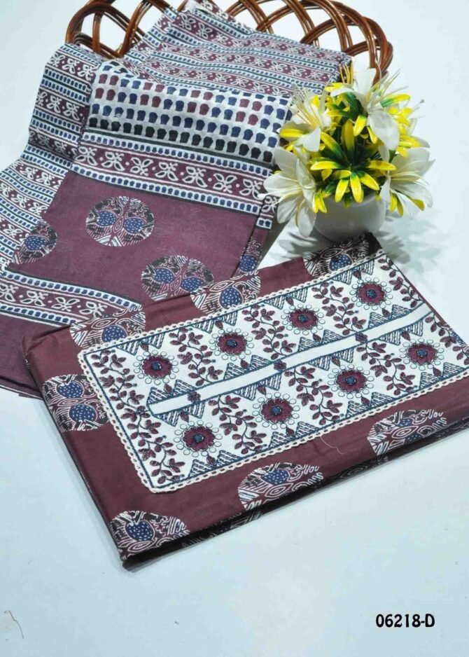 Vanshika - 06218-D  Heather Purple Color Traditional Look Cotton Salwar Material CM1224976 (RR2B)