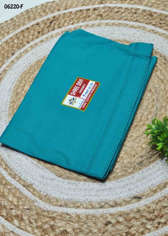 Ishita - 06220-F  Ultramarine Sky Blue Color 7Part Cotton**Shree Devi Brand** INSKIRT / PETTICOAT CM1231263